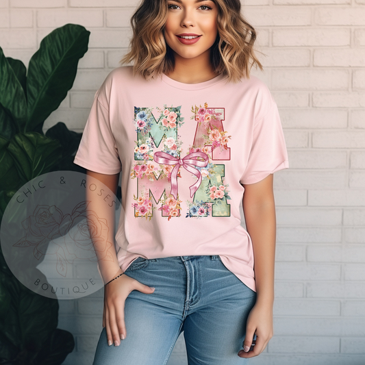 Pink Floral MAMA Shirt